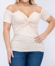 Load image into Gallery viewer, Twist Front Cold Shoulder Top
