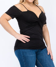 Load image into Gallery viewer, Twist Front Cold Shoulder Top
