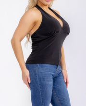 Load image into Gallery viewer, V Neck Solid Halter Top
