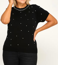 Load image into Gallery viewer, Pearl Rhinestone knit Sweater Top
