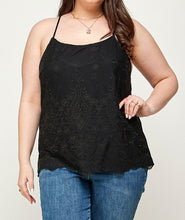 Load image into Gallery viewer, Embroidered Mesh T-Back Cami Top
