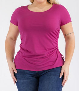 Side Ruched Short Sleeve Top