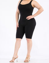 Load image into Gallery viewer, Plus Size Workout Ribbed Square Neck Tank Romper
