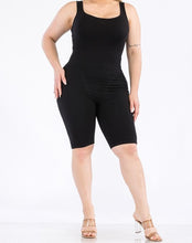 Load image into Gallery viewer, Plus Size Workout Ribbed Square Neck Tank Romper
