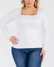 Load image into Gallery viewer, Square neck fitted long sleeve top
