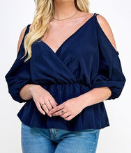 Load image into Gallery viewer, Surplice Cold Shoulder Blouse
