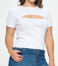 Load image into Gallery viewer, Crew Neck Cutout Short Sleeve Top
