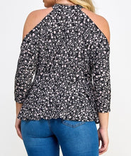 Load image into Gallery viewer, Floral Print Cold Shoulder Top
