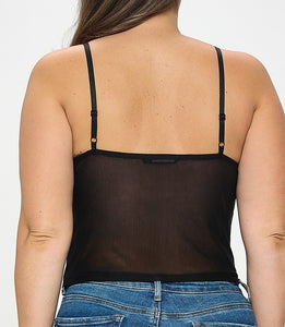 Mesh Lace Cropped Bustier Top