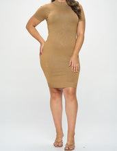 Load image into Gallery viewer, Mock Neck Rib Knit Bodycon Dress
