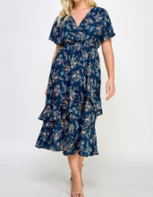 Load image into Gallery viewer, Side Slit Ruffled Midi Dress
