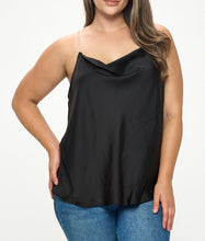 Load image into Gallery viewer, Draped Neck Satin Cami Top
