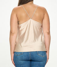 Load image into Gallery viewer, Draped Neck Satin Cami Top
