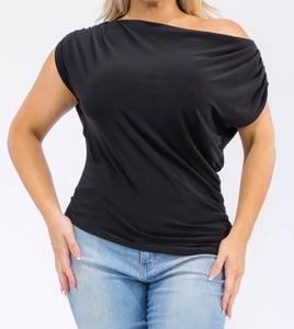 Off shoulder ruched detail top