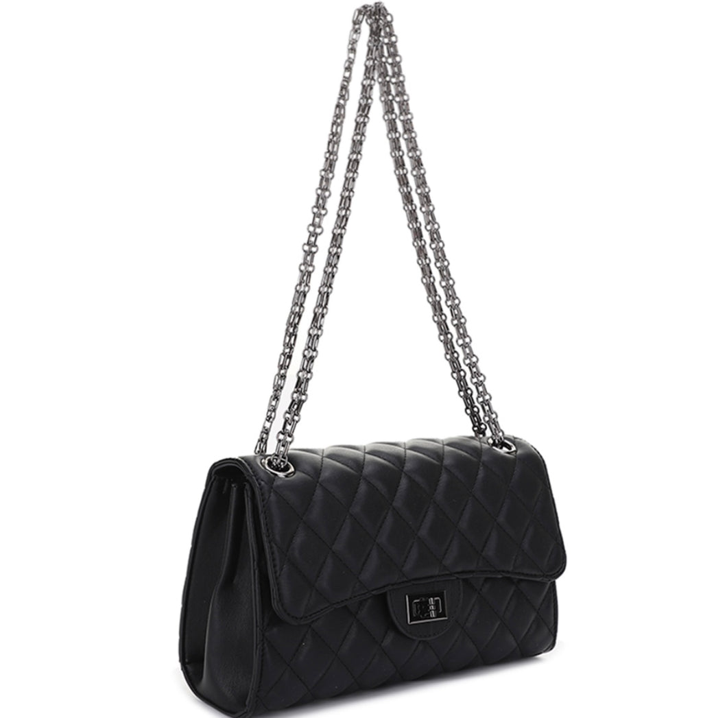 Quilted Twist Crossbody Bag