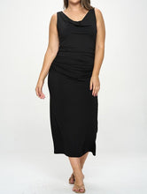 Load image into Gallery viewer, Cowl Neck Ruched Midi Dress
