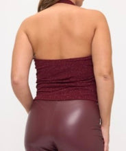 Load image into Gallery viewer, Glitter Cowl Halter Neck Tank Top
