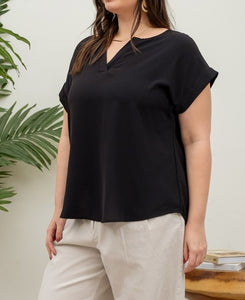 Back Buttoned Short Sleeve Top