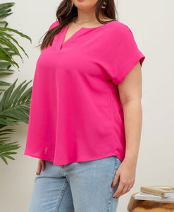Back Buttoned Short Sleeve Top