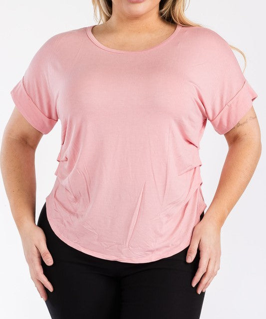 Ruched Side Short Sleeve Top