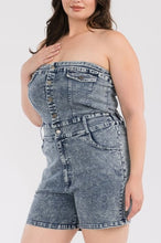 Load image into Gallery viewer, Washed Denim Tube Top Romper
