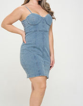 Load image into Gallery viewer, Denim Bustier Mini Dress
