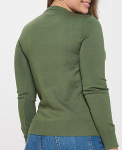 Crew neck long sleeve knit top