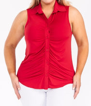 Load image into Gallery viewer, Collared Button Down Sleeveless Top
