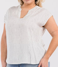 Load image into Gallery viewer, Plus Short Sleeve Stripe Top

