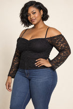 Load image into Gallery viewer, Plus Off Shoulder Lace Top
