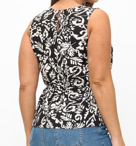 Printed sleeveless top