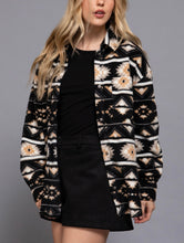Load image into Gallery viewer, Printed Long Sleeve Fleece Shacket
