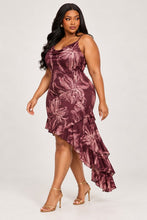 Load image into Gallery viewer, Floral Print Asymmetrical Hem Dress

