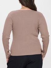 Load image into Gallery viewer, Henley sweater long sleeve knit top
