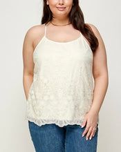 Load image into Gallery viewer, Embroidered mesh cami top
