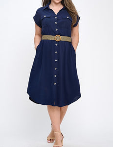 Button up midi dress