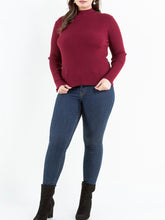 Load image into Gallery viewer, Solid mock neck ribbed knit top
