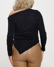 Load image into Gallery viewer, Metallic glitter off shoulder top
