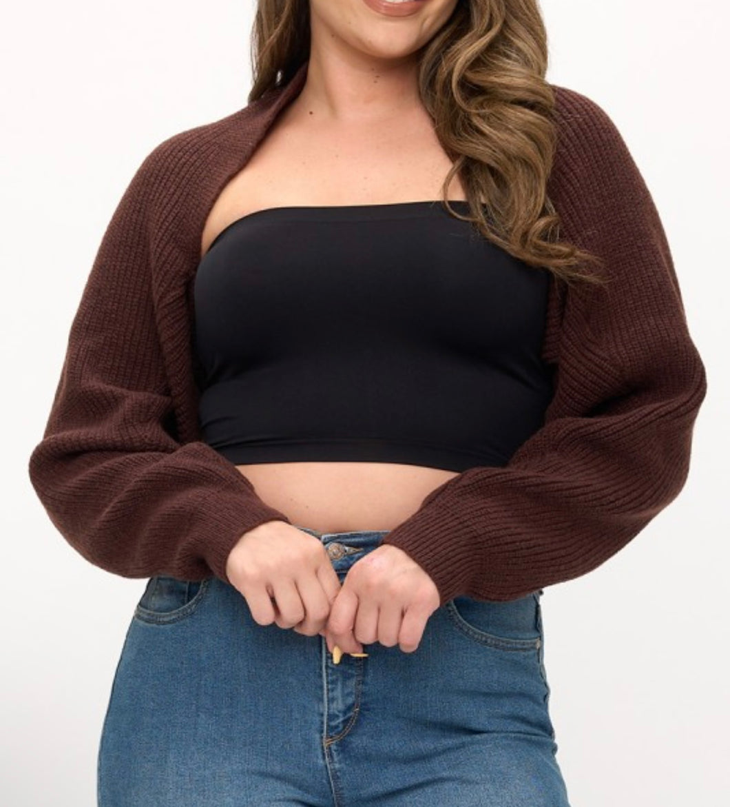 Cropped Shrug Knit Cardigan