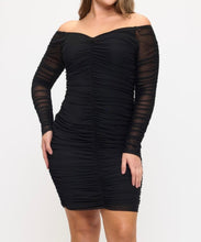 Load image into Gallery viewer, Off Shoulder Ruched Bodycon Dress
