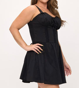 Poplin corset mini dress