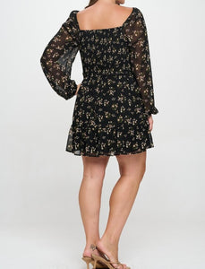 Floral smocked bodice dress