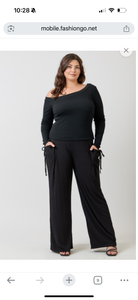 Solid off shoulder long sleeve top