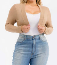 Load image into Gallery viewer, Rib crop long sleeve shrug bolero
