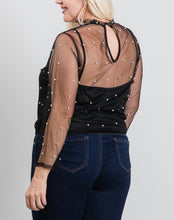 Load image into Gallery viewer, Sheer pearl embellished top
