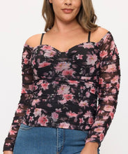 Load image into Gallery viewer, Floral print off shoulder top
