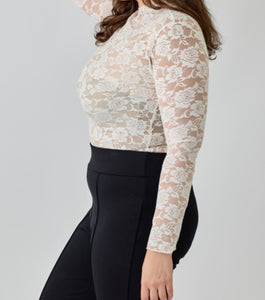 Floral lace sheer top
