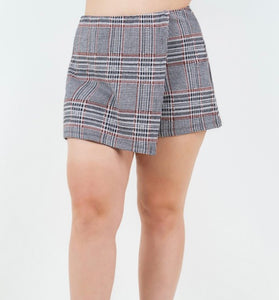 Plaid cotton skort
