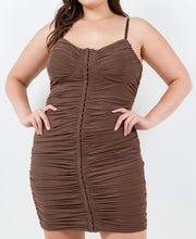 Load image into Gallery viewer, Stretchy ruched bodycon mini dress
