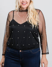 Load image into Gallery viewer, Sheer pearl embellished top
